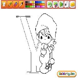 Coloring Babies and Animals Alphabet 1
