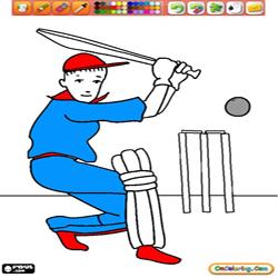 Coloring Other Sports and Games 6 Cricket
