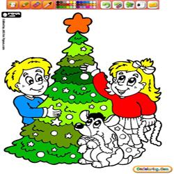 Oncoloring Children and Christmas 1