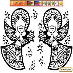 Oncoloring Christmas Angels 1