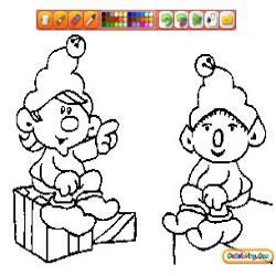 Oncoloring Christmas Elves 1