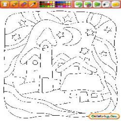 Oncoloring Christmas Landscapes 1