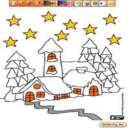 Oncoloring Christmas landscapes 2