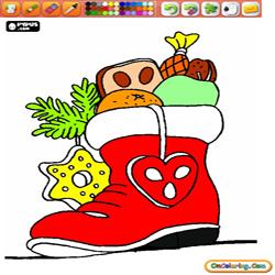 Oncoloring Christmas socks and boots 2