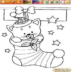 Oncoloring Chrsitmas Socks and boots 1