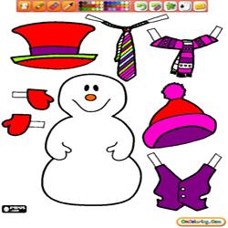 Oncoloring Dress Up Snowman 1