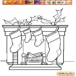 Oncoloring Fireplaces on Christmas 1