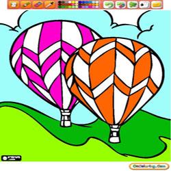 Oncoloring Hot Air Ballons 2
