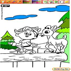 Oncoloring Rudolph the Red Nosed Reindeer 1