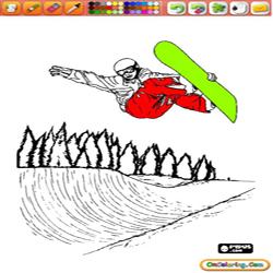 Oncoloring Snow Sports 2 Snowboard