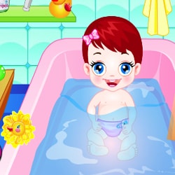 Baby Lulu bathing