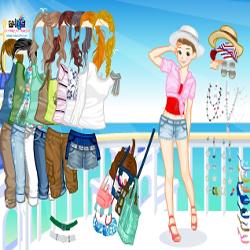 Balcony by sea dressup