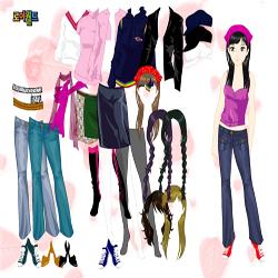 Colorful girl dressup