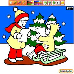 Coloring Children in Christmas 2