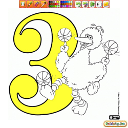 Coloring Sesame Street Numbers 1