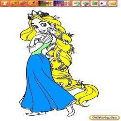 Coloring Tangled Rapunzel 1