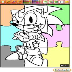 Coloring Video Games Puzzles 1 Sonic