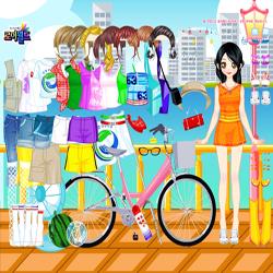 Cyclist girl dressup