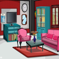 Glitter red living room 800escape