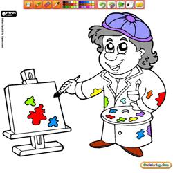 Oncoloring Artist Painter 1