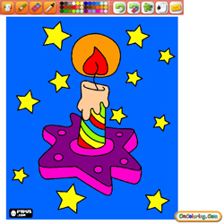 Oncoloring Christmas candles 2