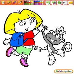 Oncoloring Dora the Explorer 2