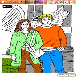 Oncoloring Harry Potter 2 Hermione and Ron