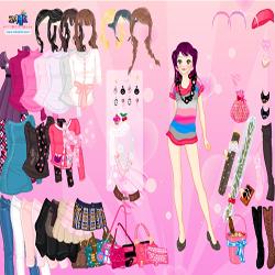 Pink glitter dressup