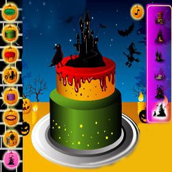 Spooky cake decorating