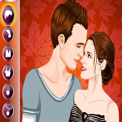 Vampire couple love kiss