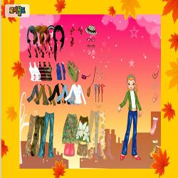 autumn postcard dressup